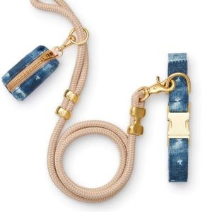 Foggy Doggy Indigo Mud Cloth Collar, Leash & Bandana Set